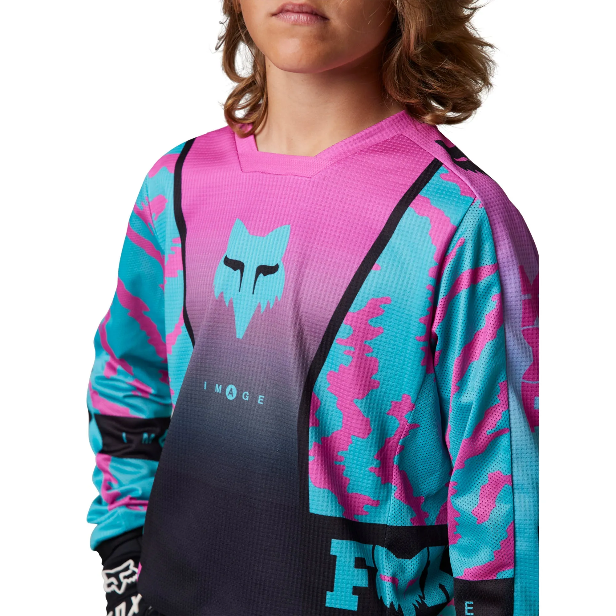 Fox Racing  Youth 180 Nuklr Motocross Jersey Teal Offroad MotoX Vented Mesh