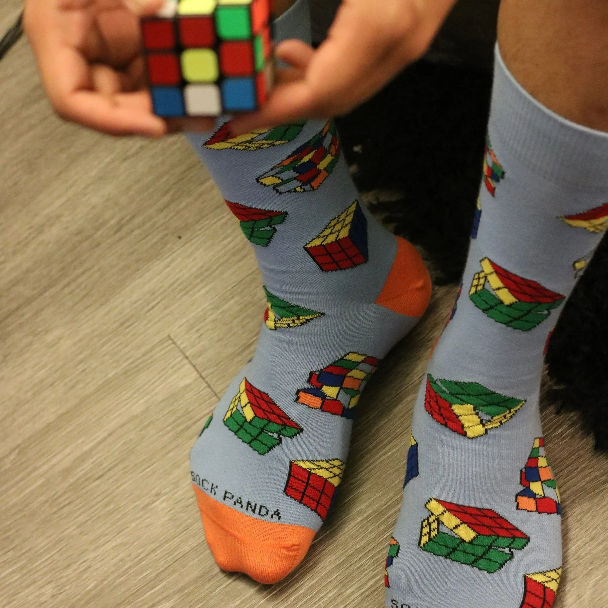 Fun Puzzle Cube Socks from the Sock Panda (Adult Large - Men's Shoe Sizes 8-12)
