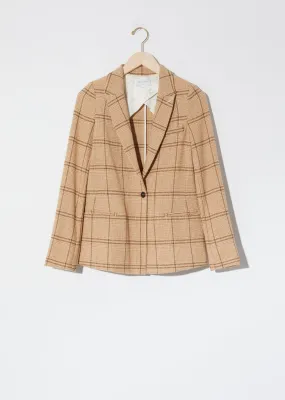 Glen Check Wool Blend Jacket