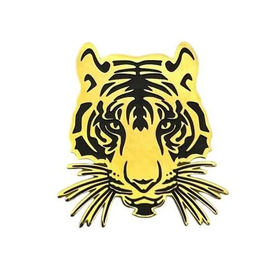 Golden Color Tiger Face Shaped Golden Metal Brooch