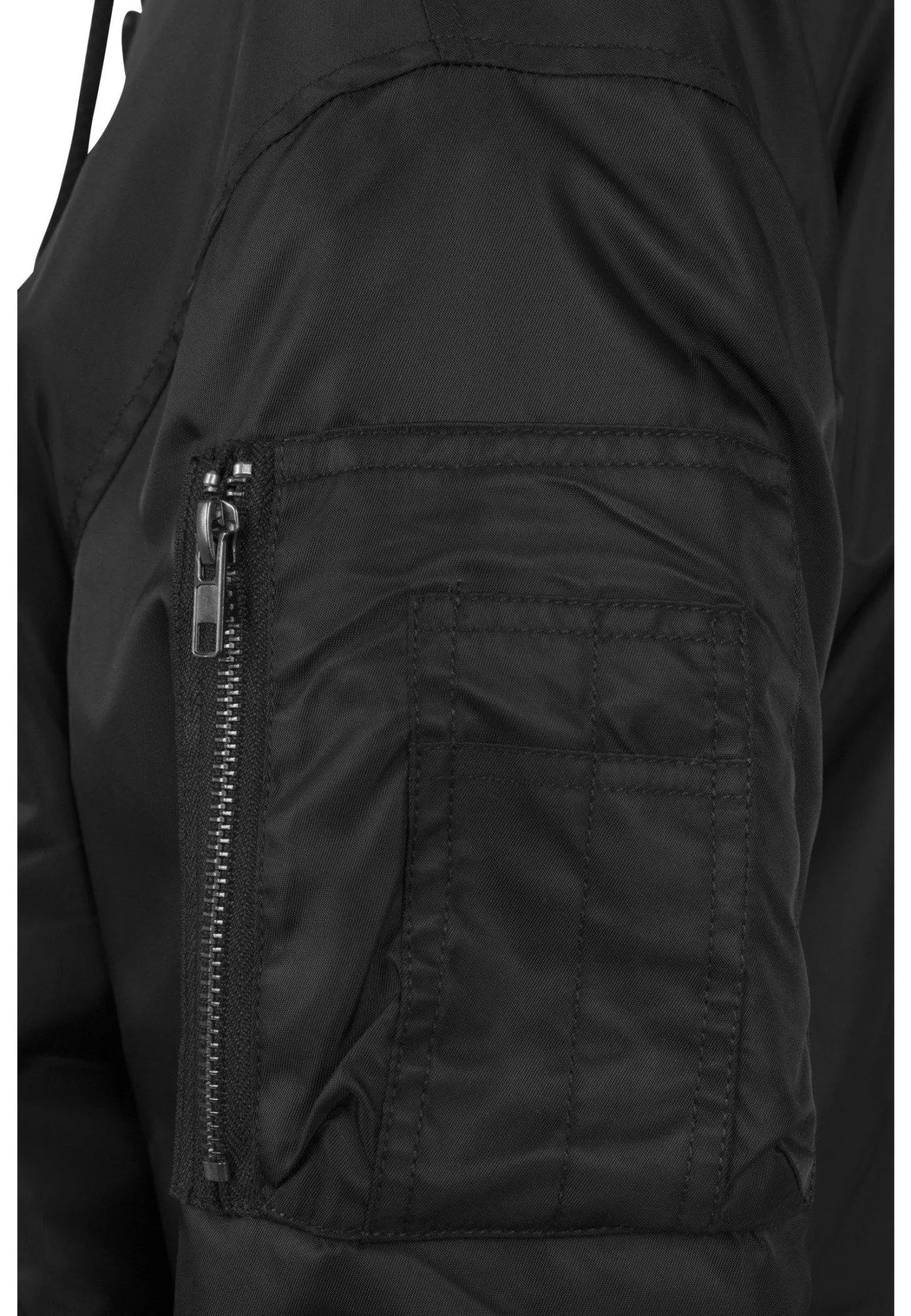 Hooded Oversized Bomber Jacket - All Black