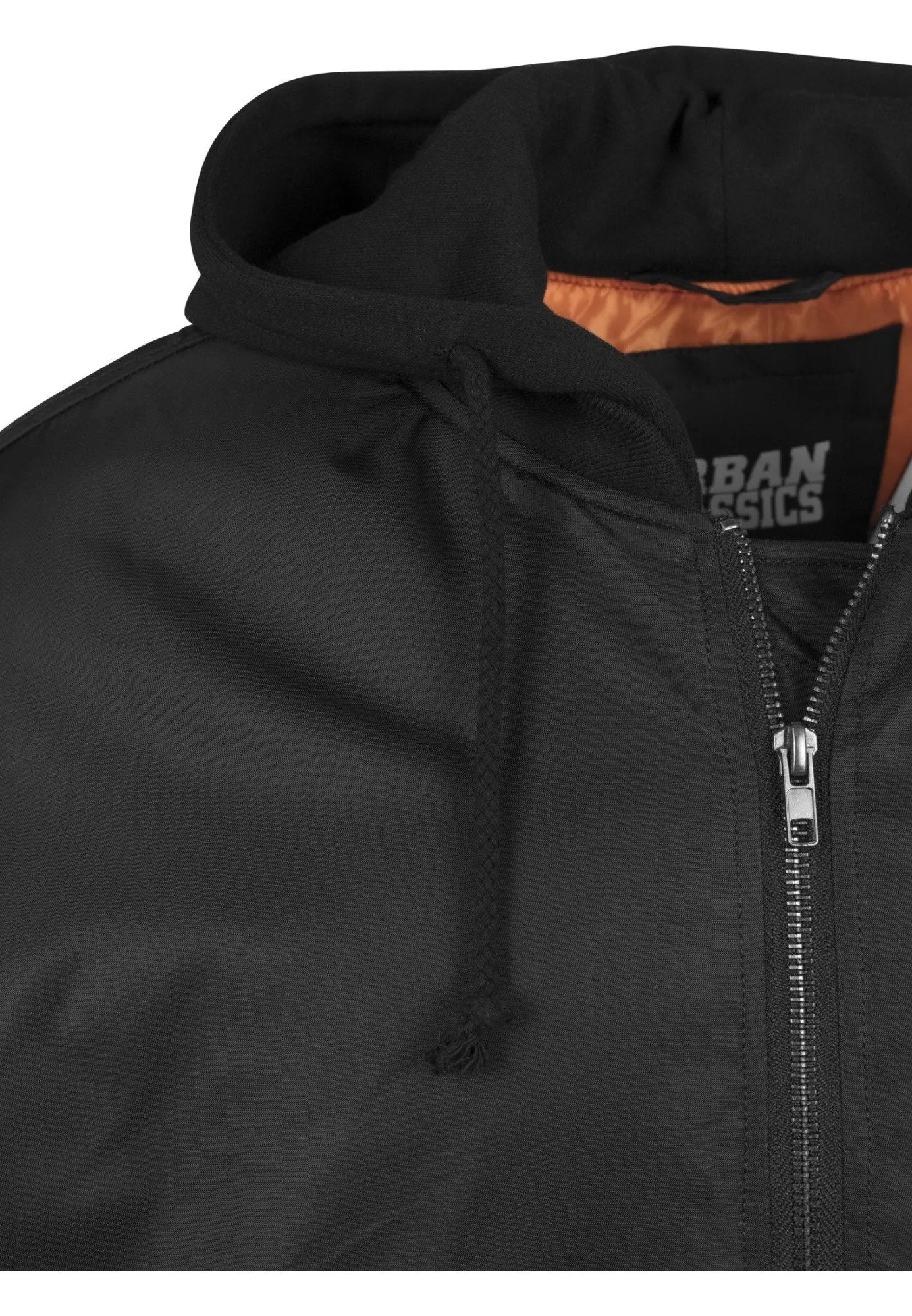 Hooded Oversized Bomber Jacket - All Black