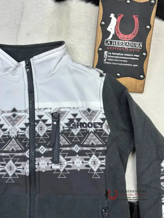 Hooey Boys Black/White Full Zip Tech Fleece Jacket