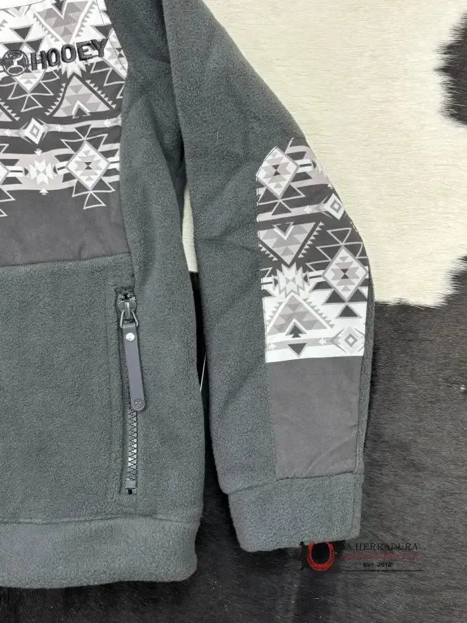 Hooey Boys Black/White Full Zip Tech Fleece Jacket