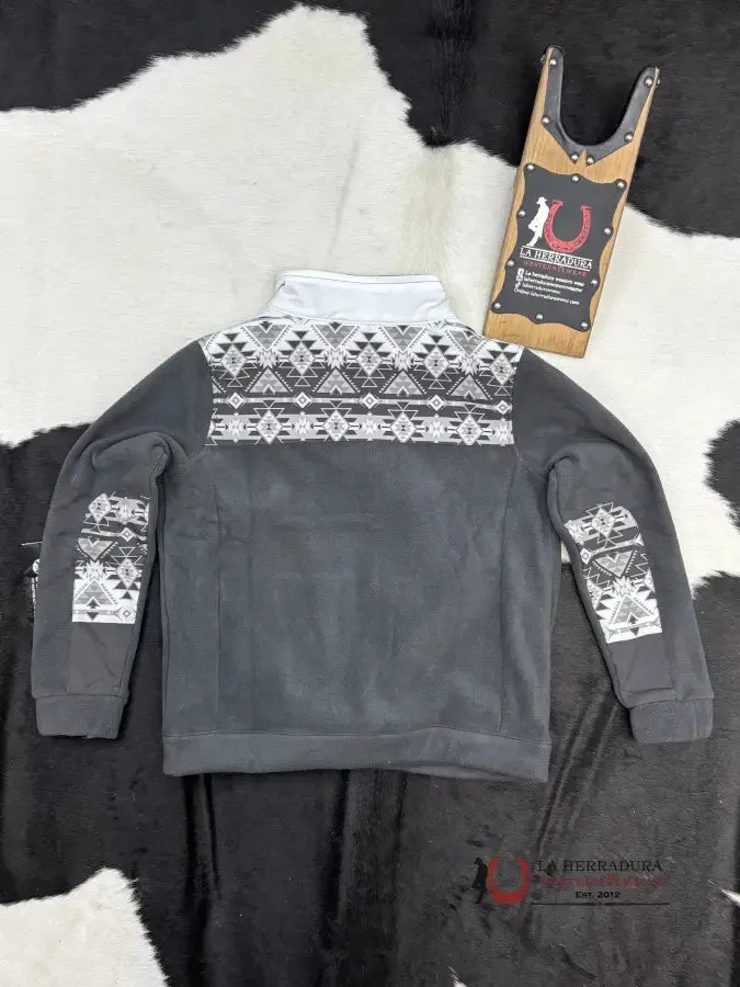 Hooey Boys Black/White Full Zip Tech Fleece Jacket