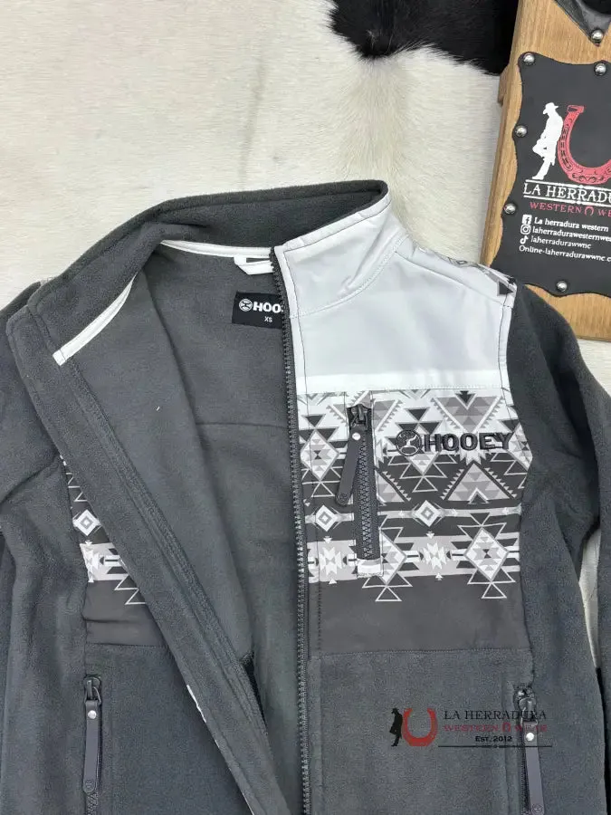 Hooey Boys Black/White Full Zip Tech Fleece Jacket