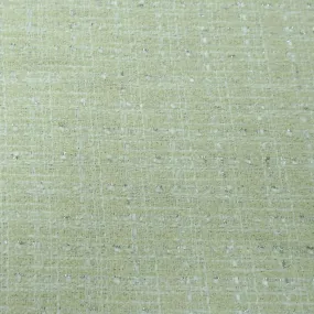 Ivory with White Windowpane and Lurex Silver Thread Tweed Boucle