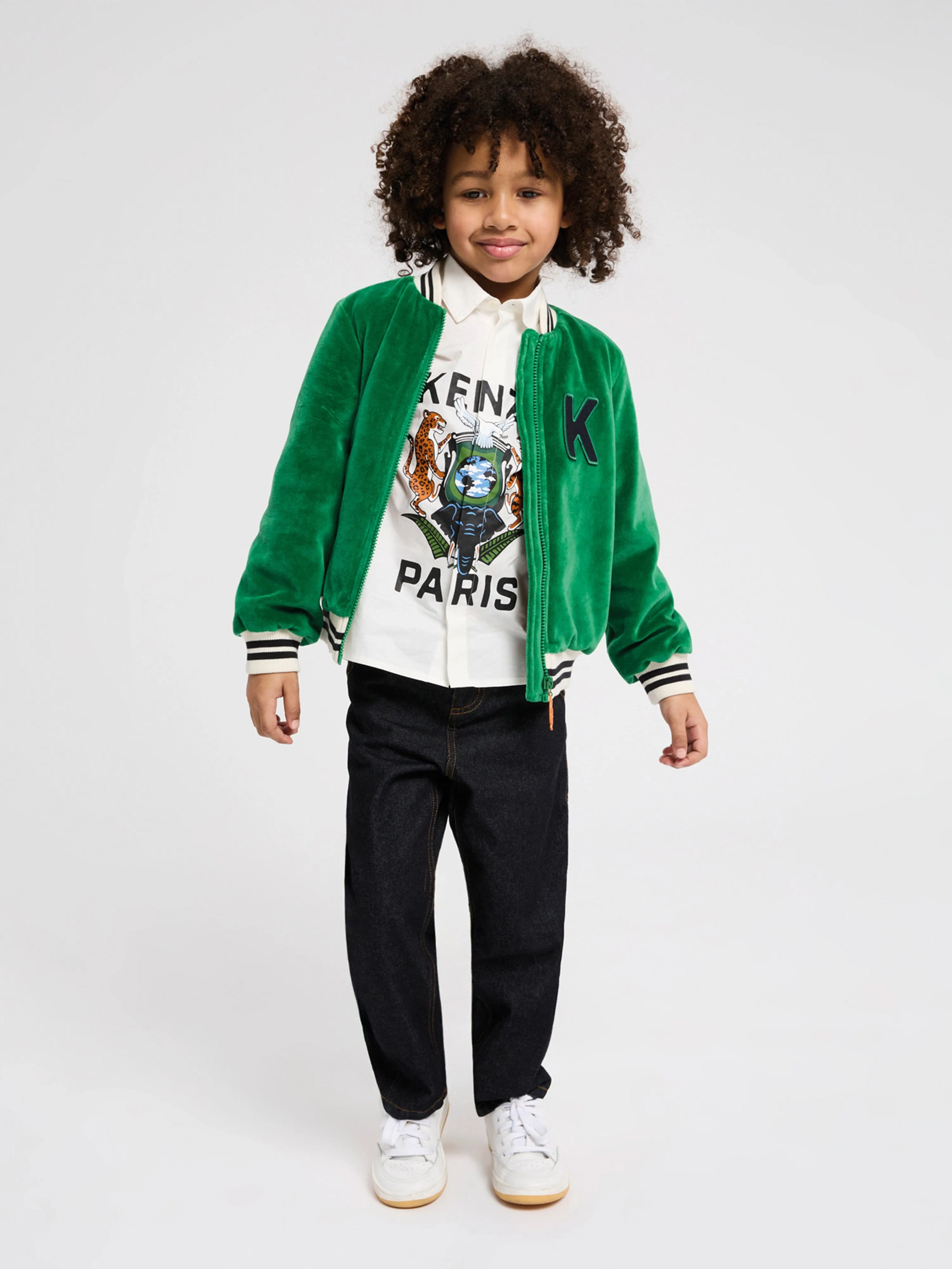KENZO Boys Zip Up Jacket in Green