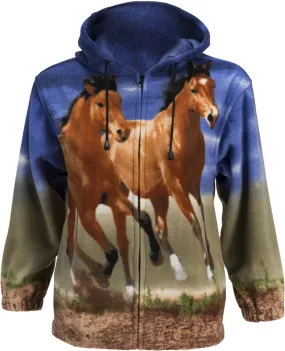 KIDS R'LIXIO FAUX FUR BLUE HORSE ANIMAL JACKET