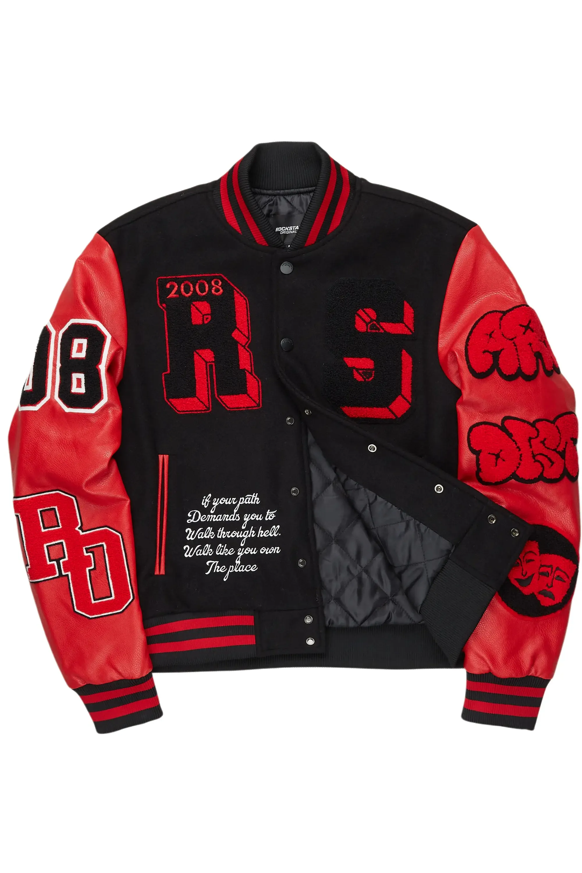 Leslaw Red/Black Varsity Jacket