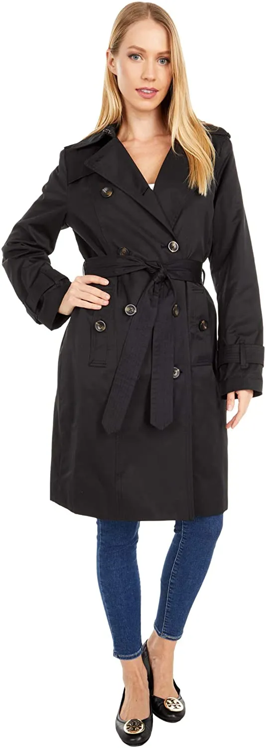 LONDON FOG Women’s Double Breasted Classic Rain Trench Coat  L721969T74