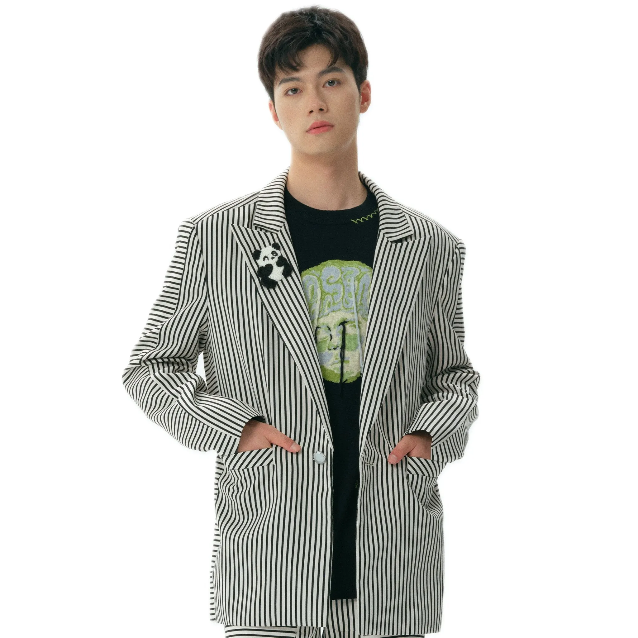 Loose Fit Striped Jacket