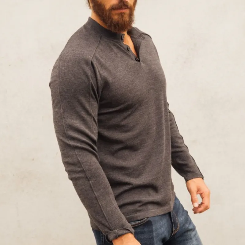 Men's Classic Casual Slim Fit V-Neck Knitted Long Sleeve T-Shirt 74229136K