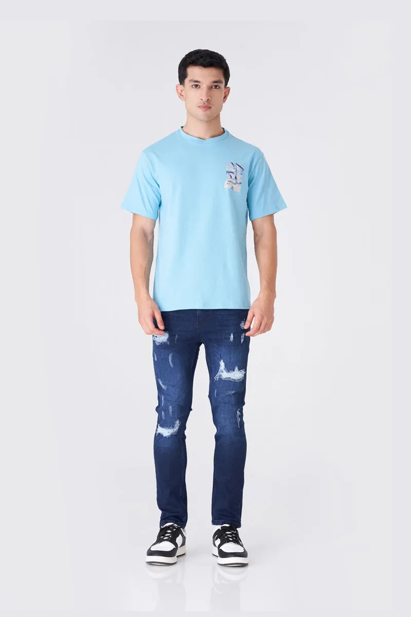 Men's Light Blue Tee for Casual Comfort
