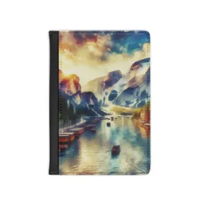 Mountain view and lake Passport Cover
