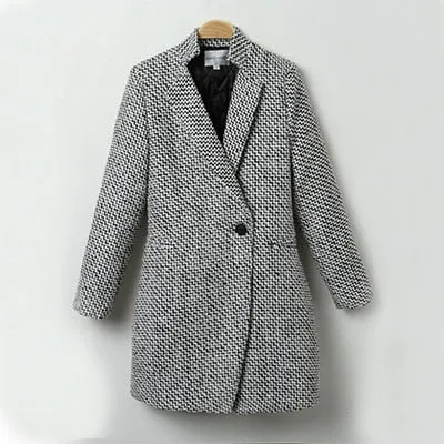 New Plus Size Solid Casual Windbreak Trench Coats Para Mulheres Slim Button Full Sleeve Turn-down Collar Woman Clothing Winter