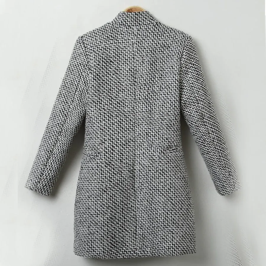 New Plus Size Solid Casual Windbreak Trench Coats Para Mulheres Slim Button Full Sleeve Turn-down Collar Woman Clothing Winter