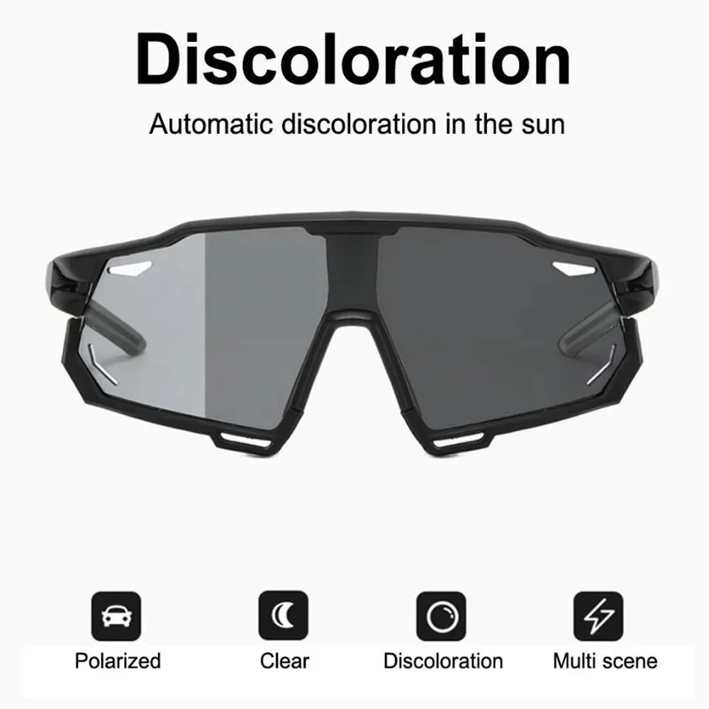 NEWBOLER Photochromic Cycling Glasses Men's and Women's Polarized Bike Eyewear UV400 Sports Sunglasses MTB Bicycle Road Goggles