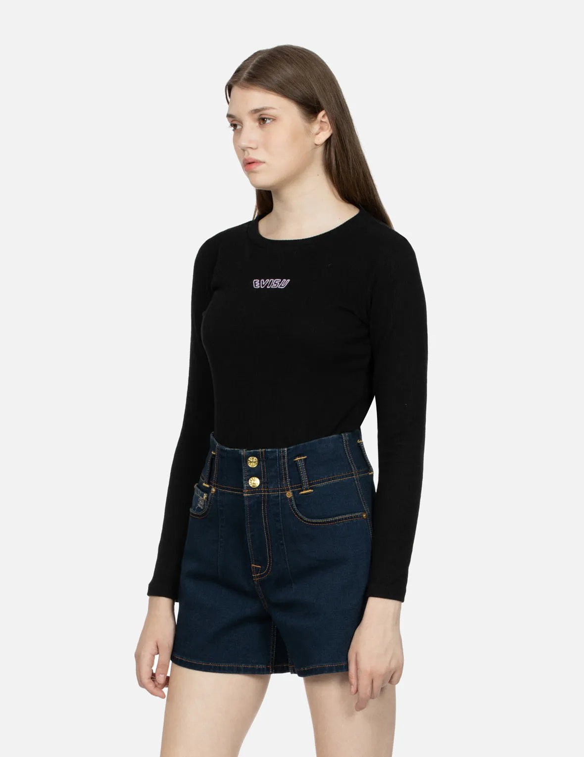 Outline Logo Embroidery Slim Fit Top