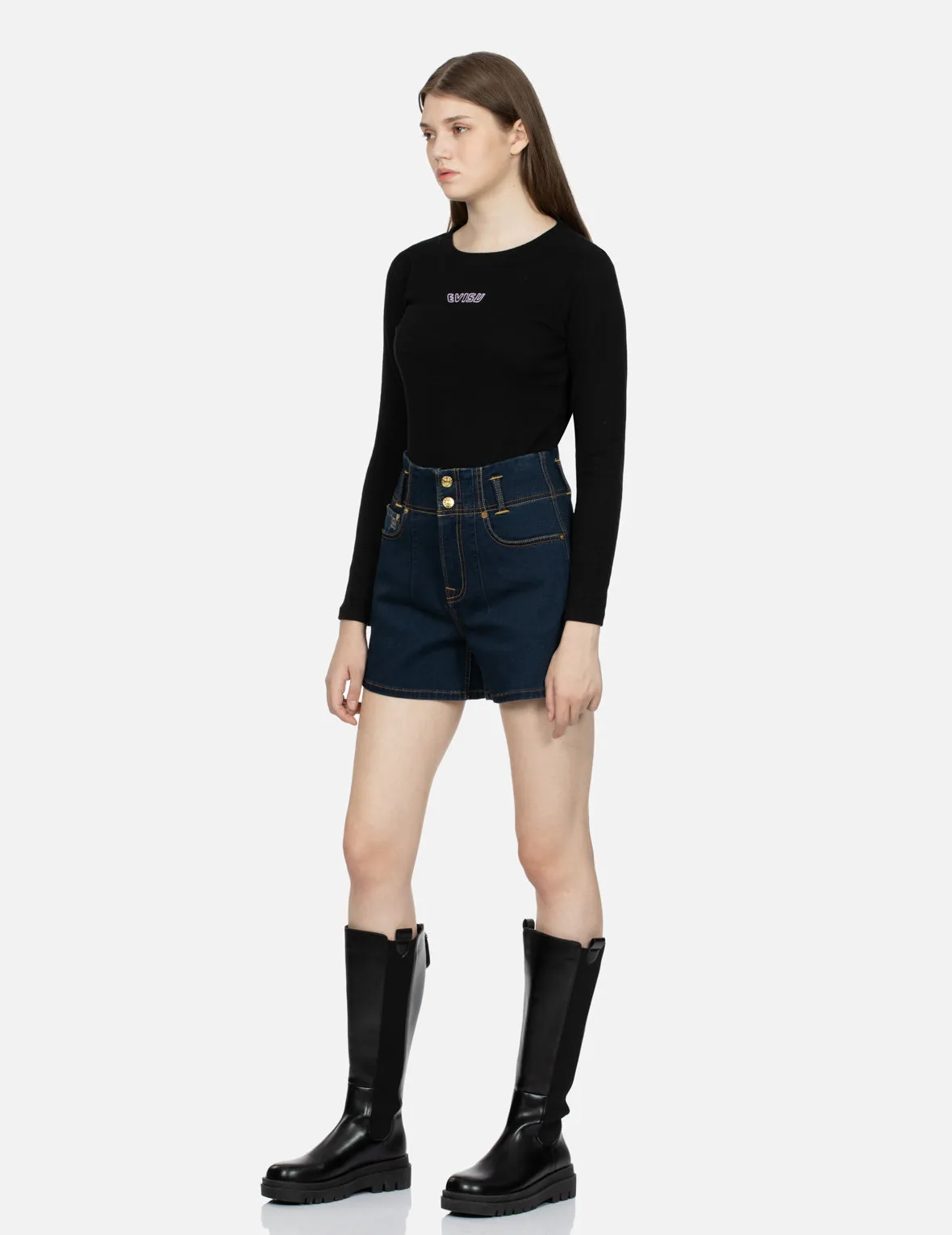 Outline Logo Embroidery Slim Fit Top