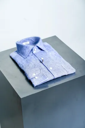 Peter Millar Sky Blue Linen Sport Shirt