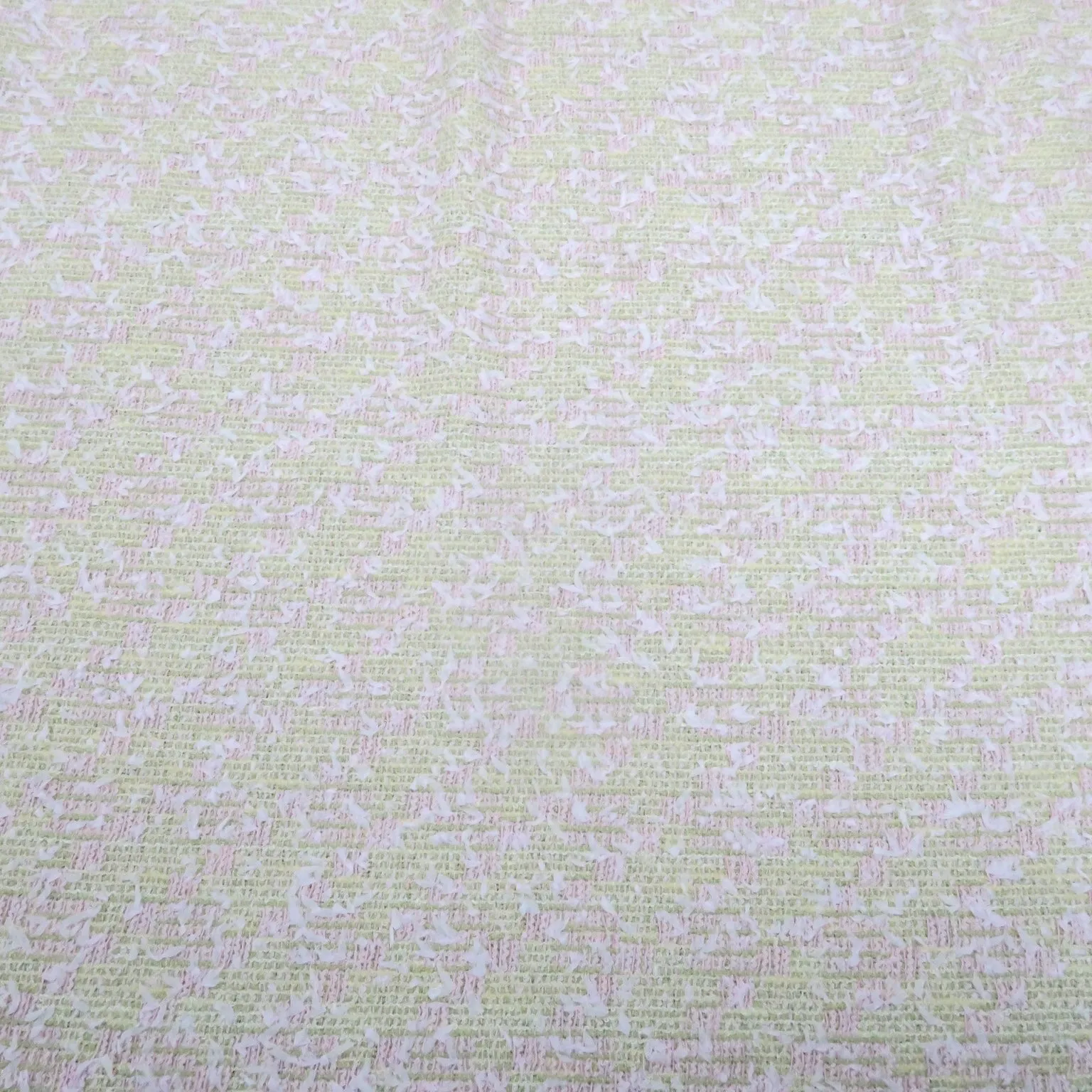 Pink and Nude Abstract Texture Threaded Tweed Boucle