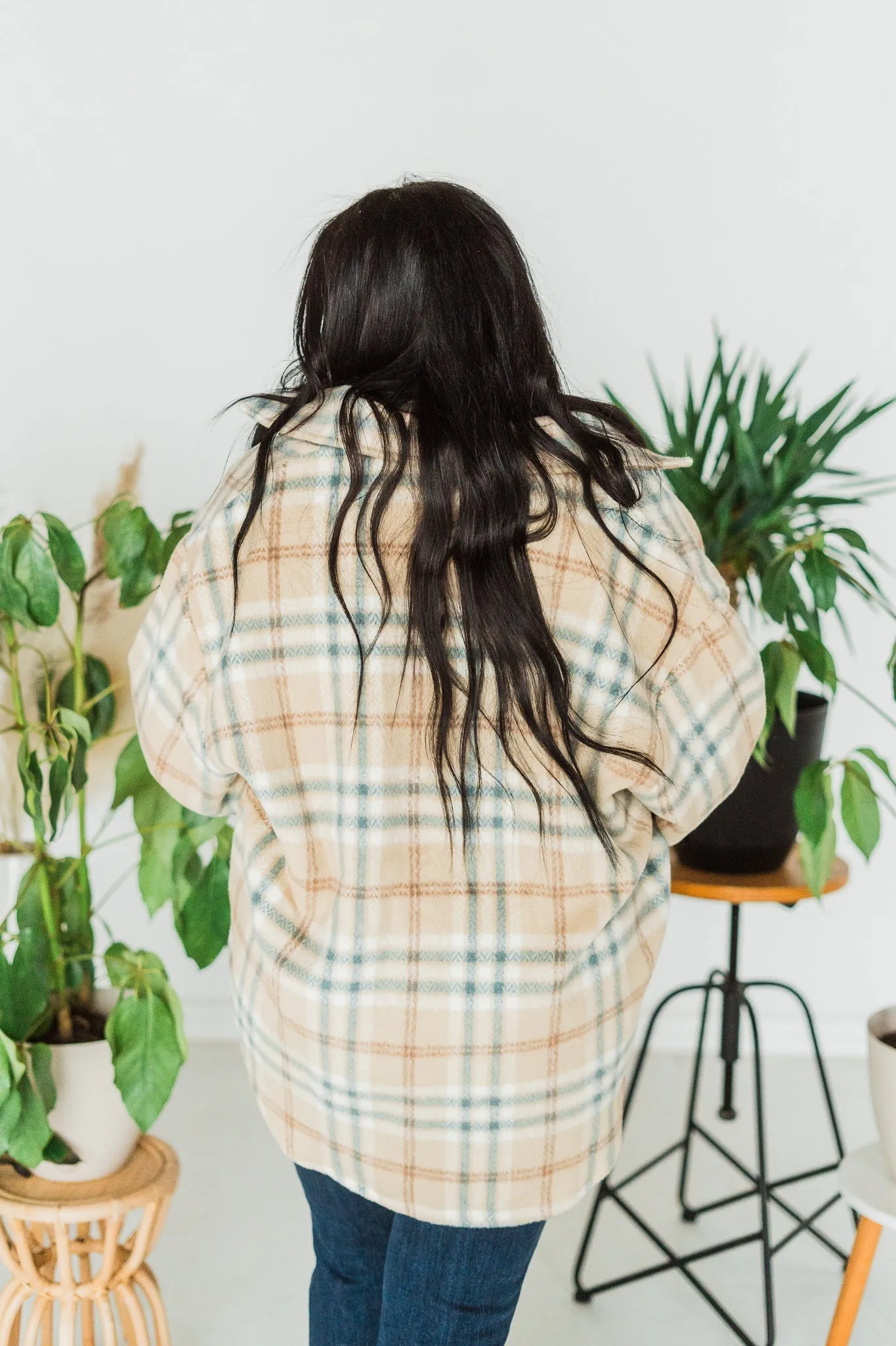 Plaid Button Front Shacket
