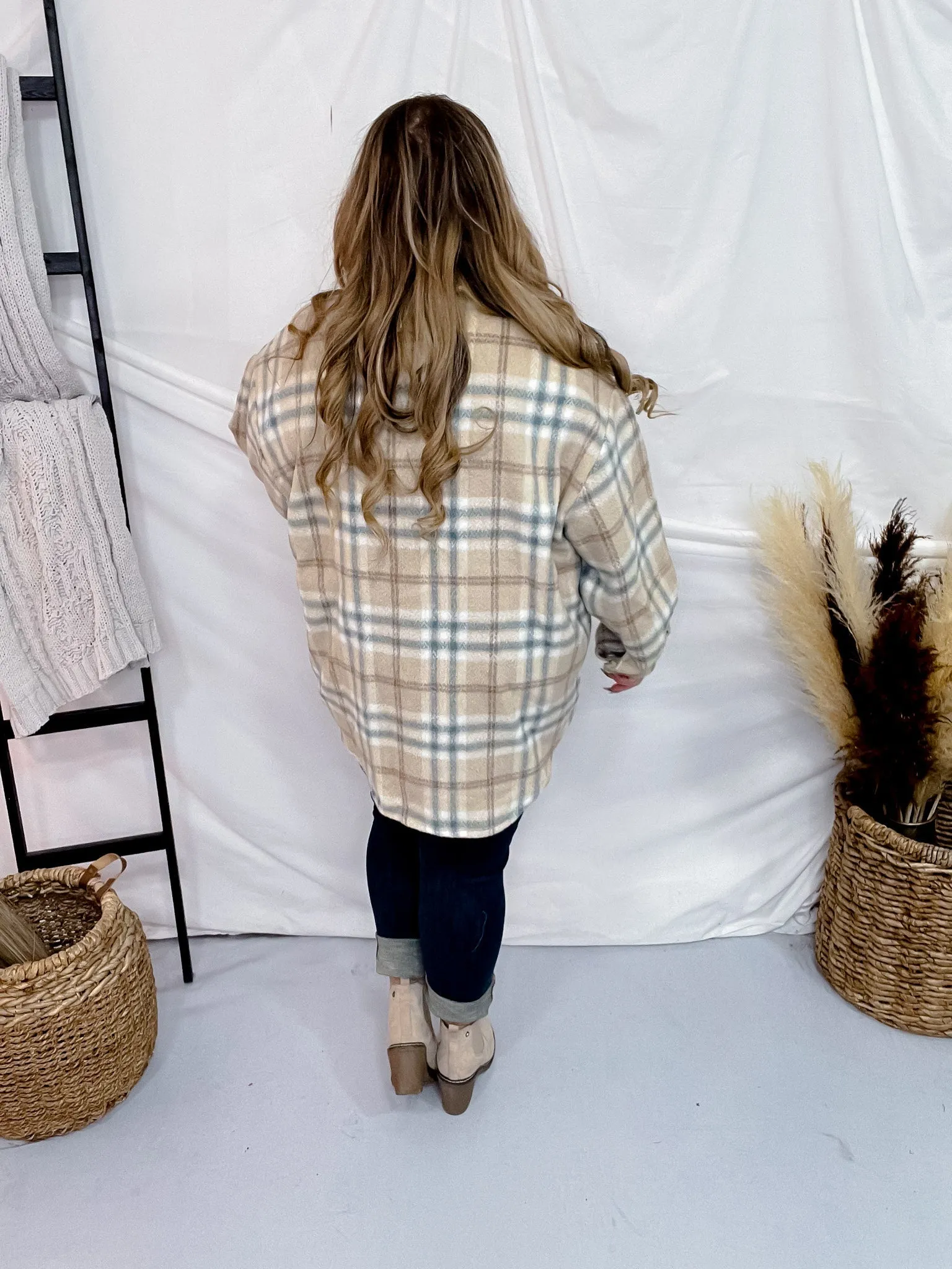 Plaid Button Front Shacket