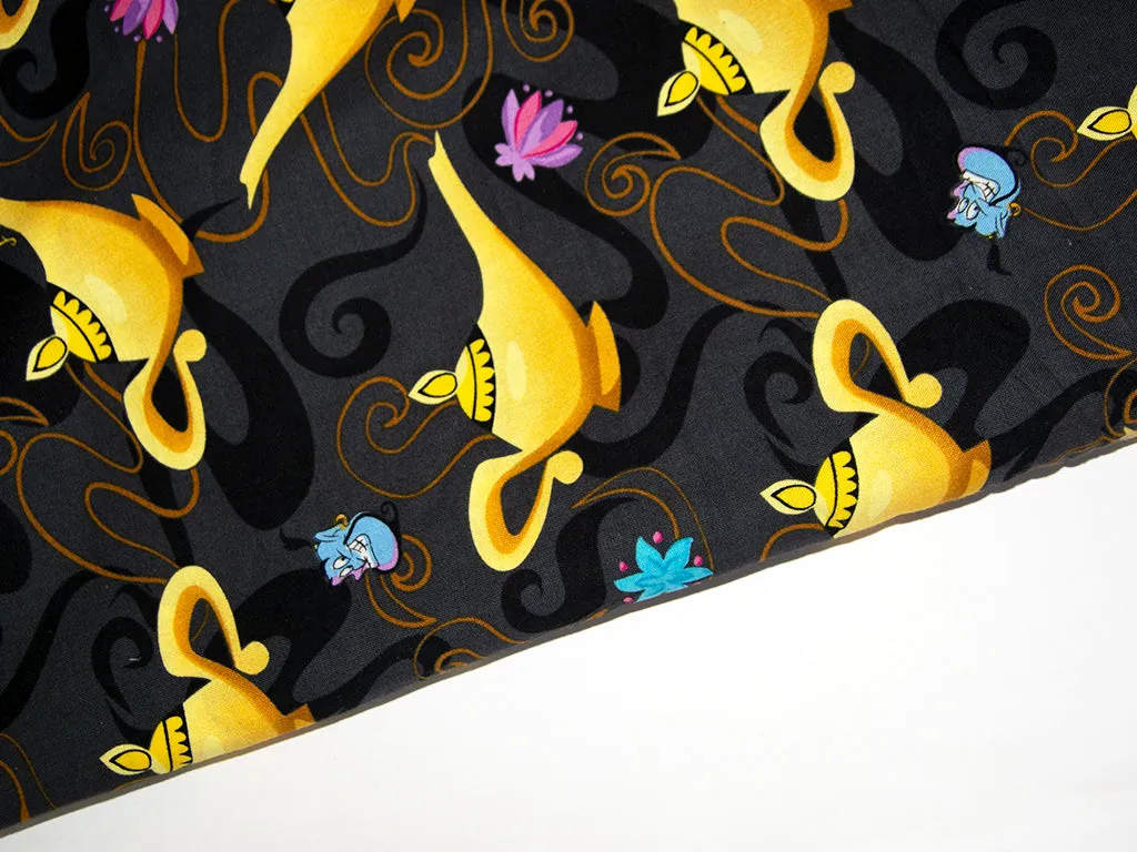 Precut 1 Metre Black Lamp Quirky Cotton Poplin Fabric
