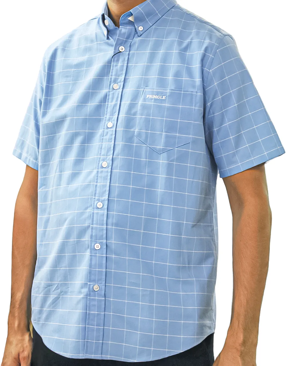 Pringle Oxford Blue SS Classic Regular Fit Shirt