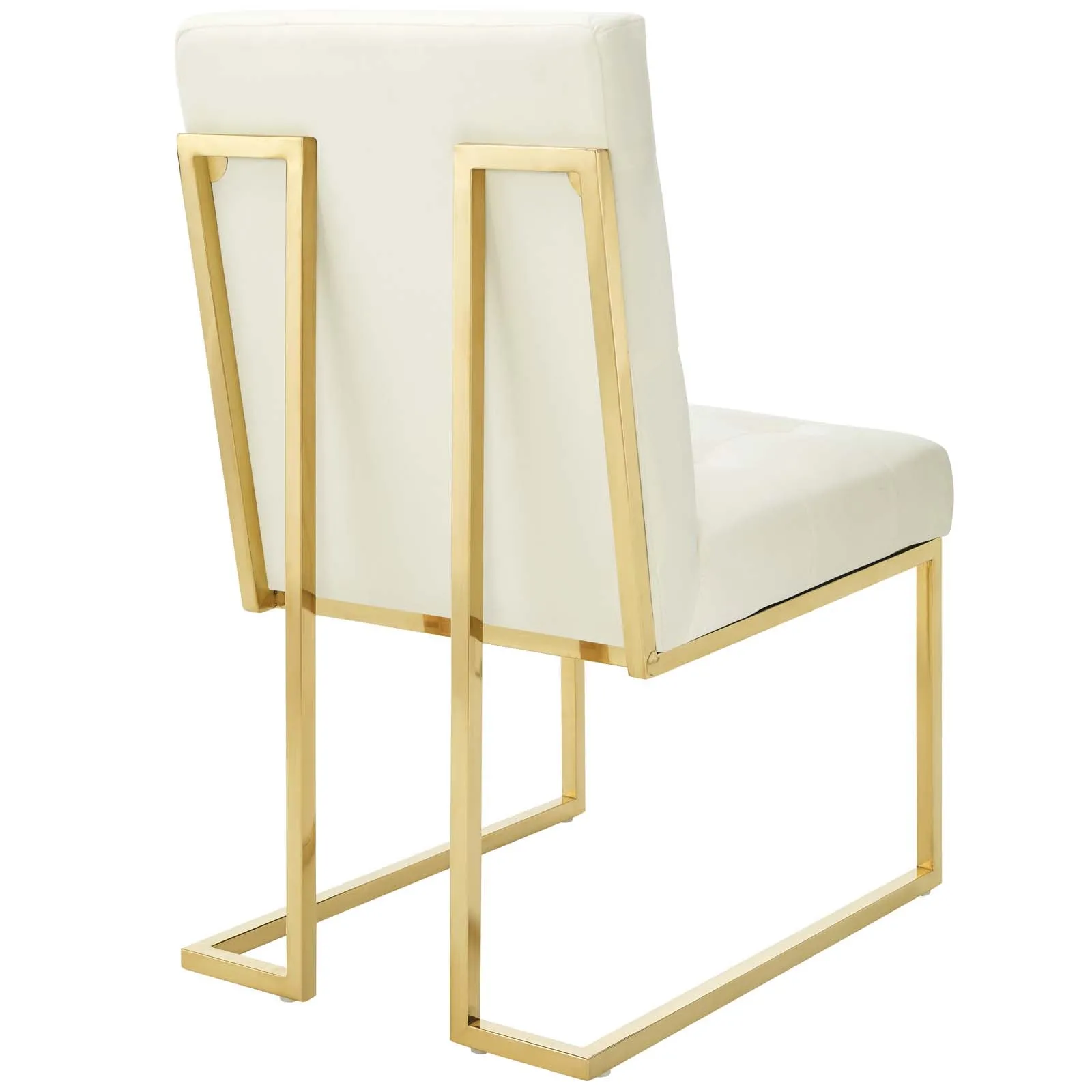 Privy Gold Stainless Steel Performance Velvet Dining Chair by Modway