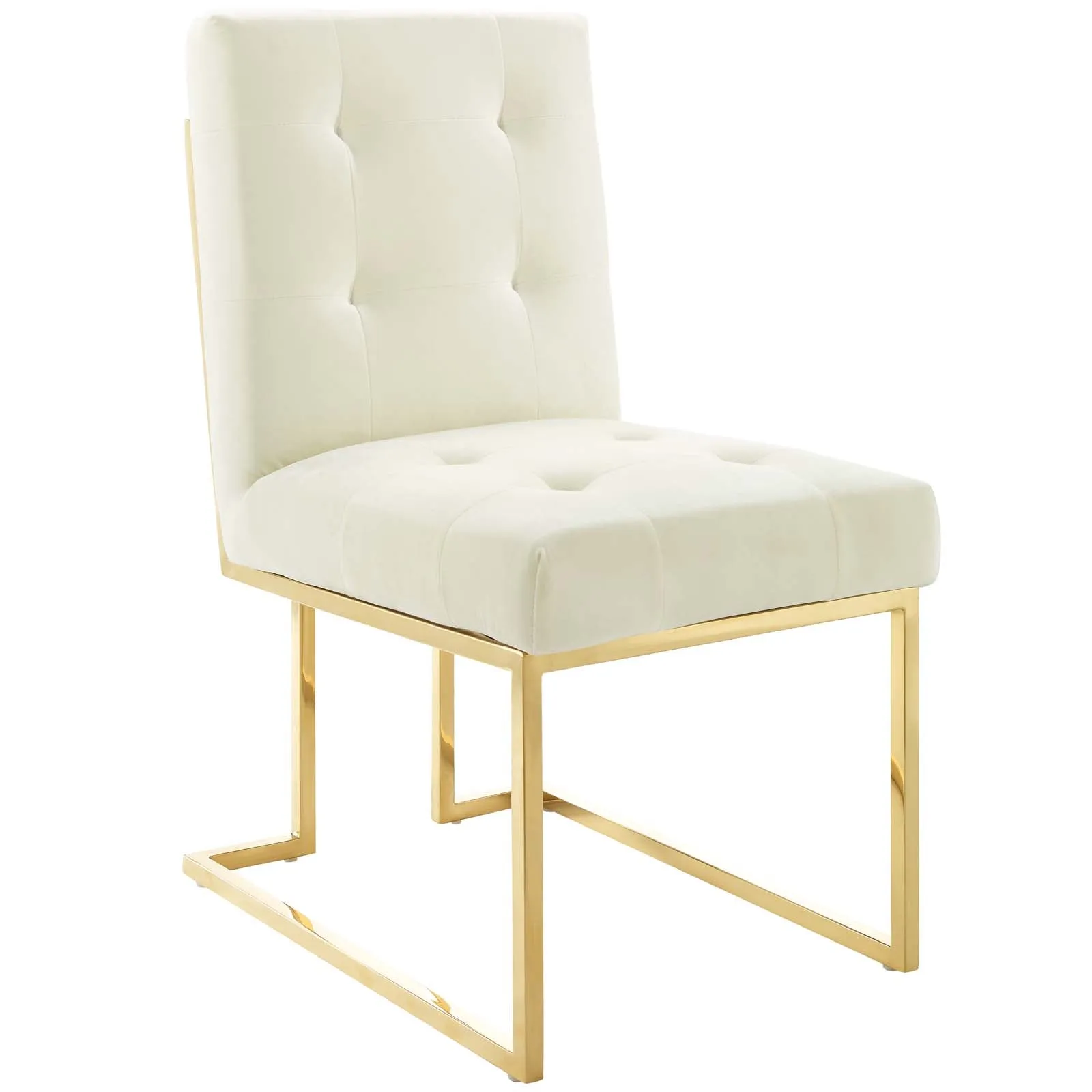 Privy Gold Stainless Steel Performance Velvet Dining Chair by Modway