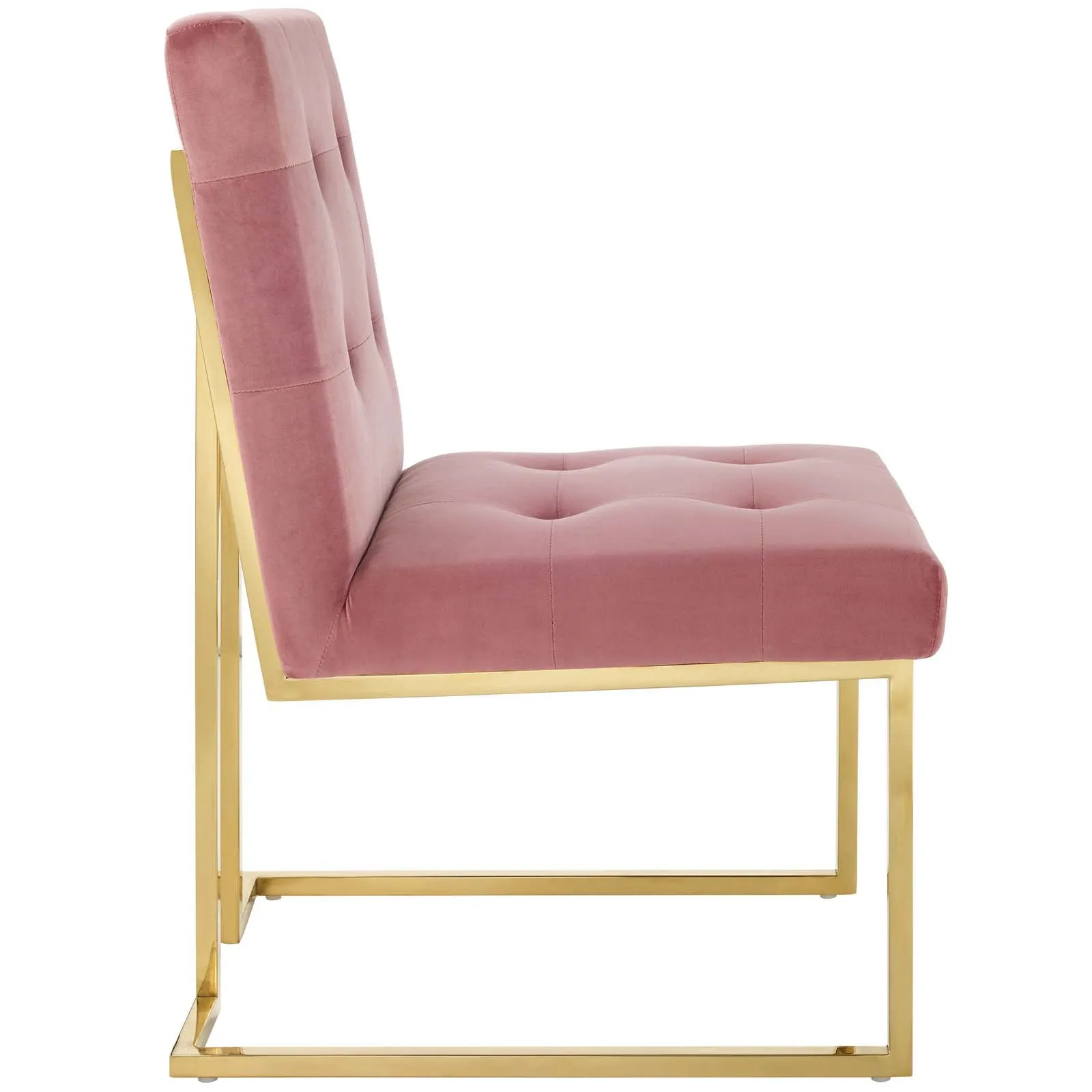 Privy Gold Stainless Steel Performance Velvet Dining Chair by Modway
