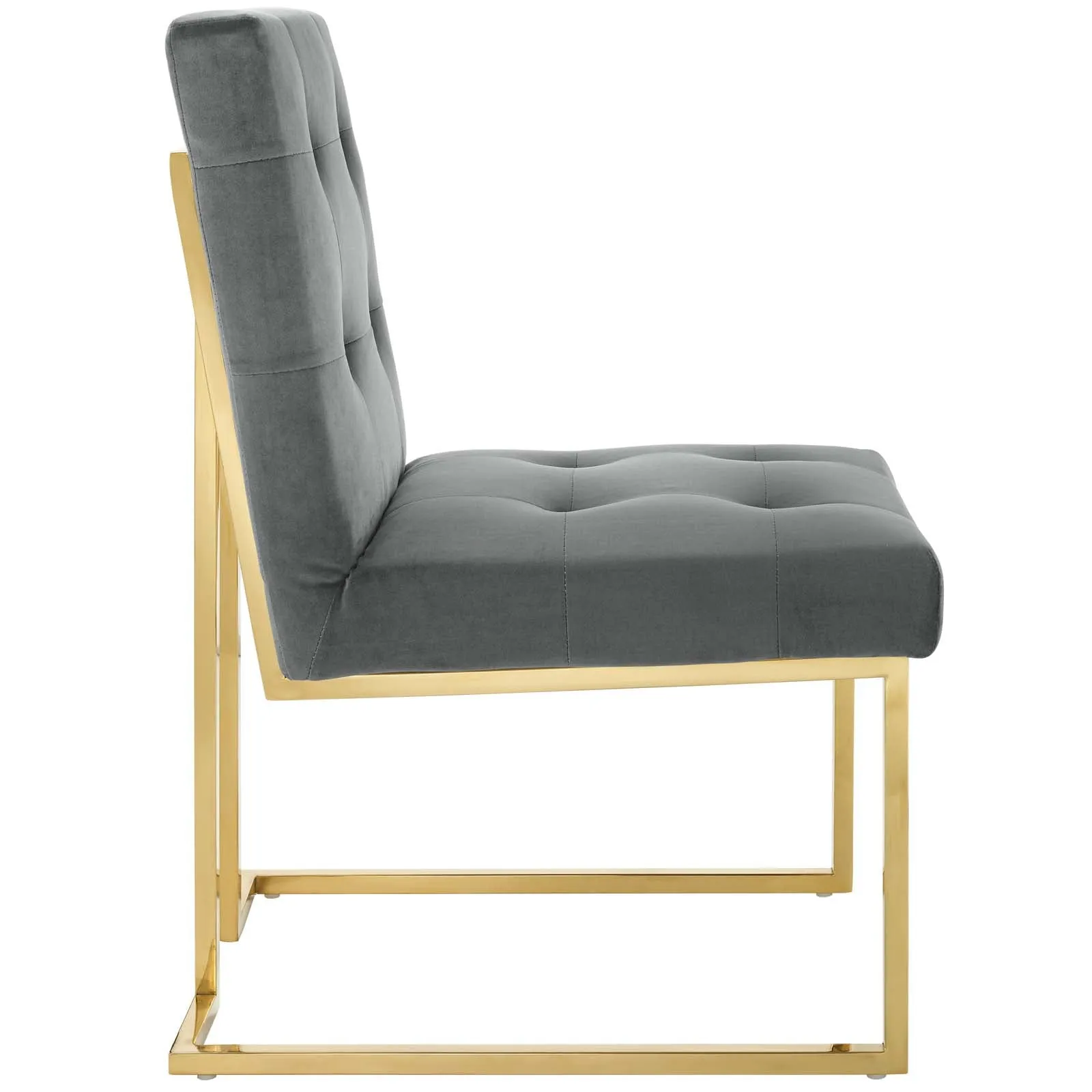 Privy Gold Stainless Steel Performance Velvet Dining Chair by Modway