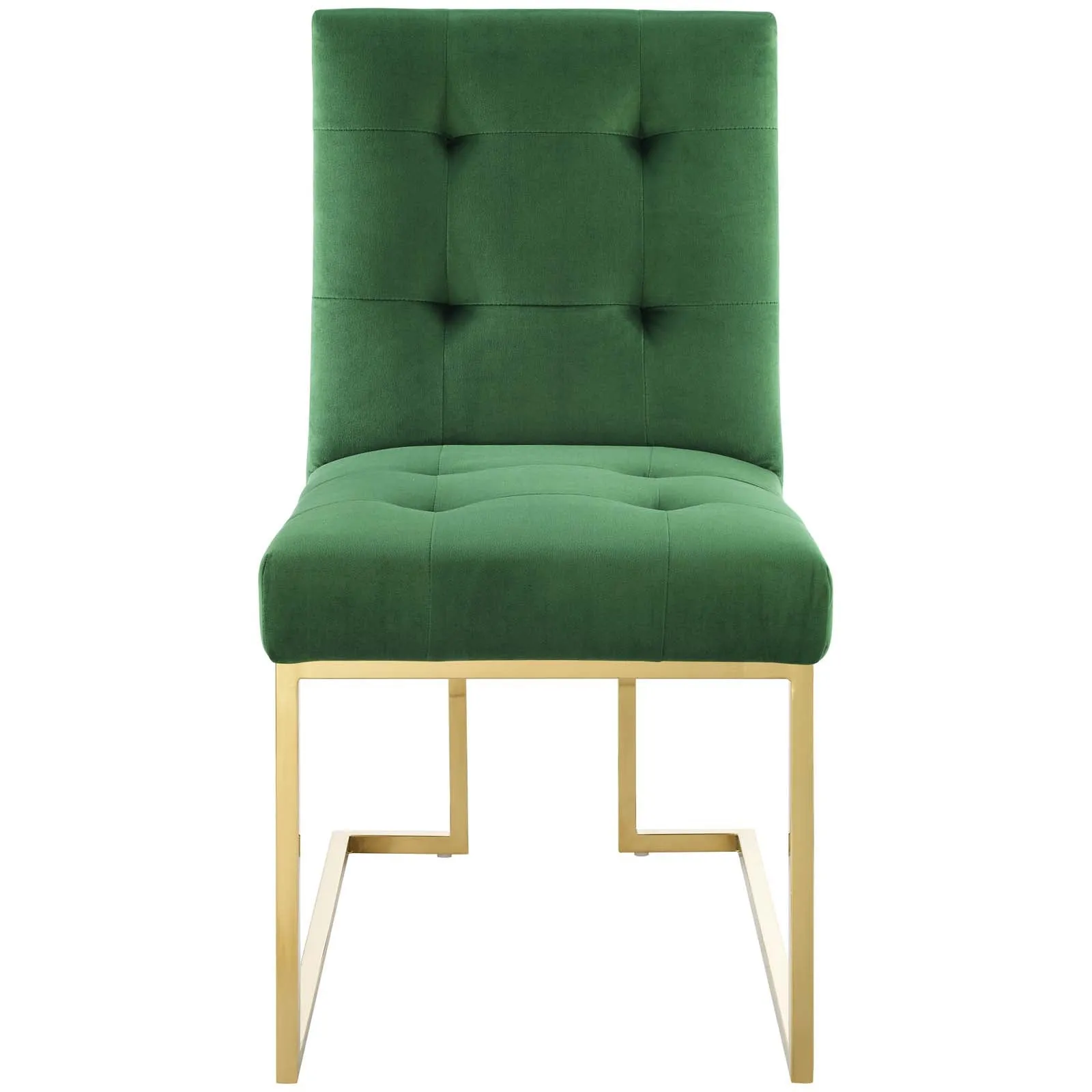 Privy Gold Stainless Steel Performance Velvet Dining Chair by Modway