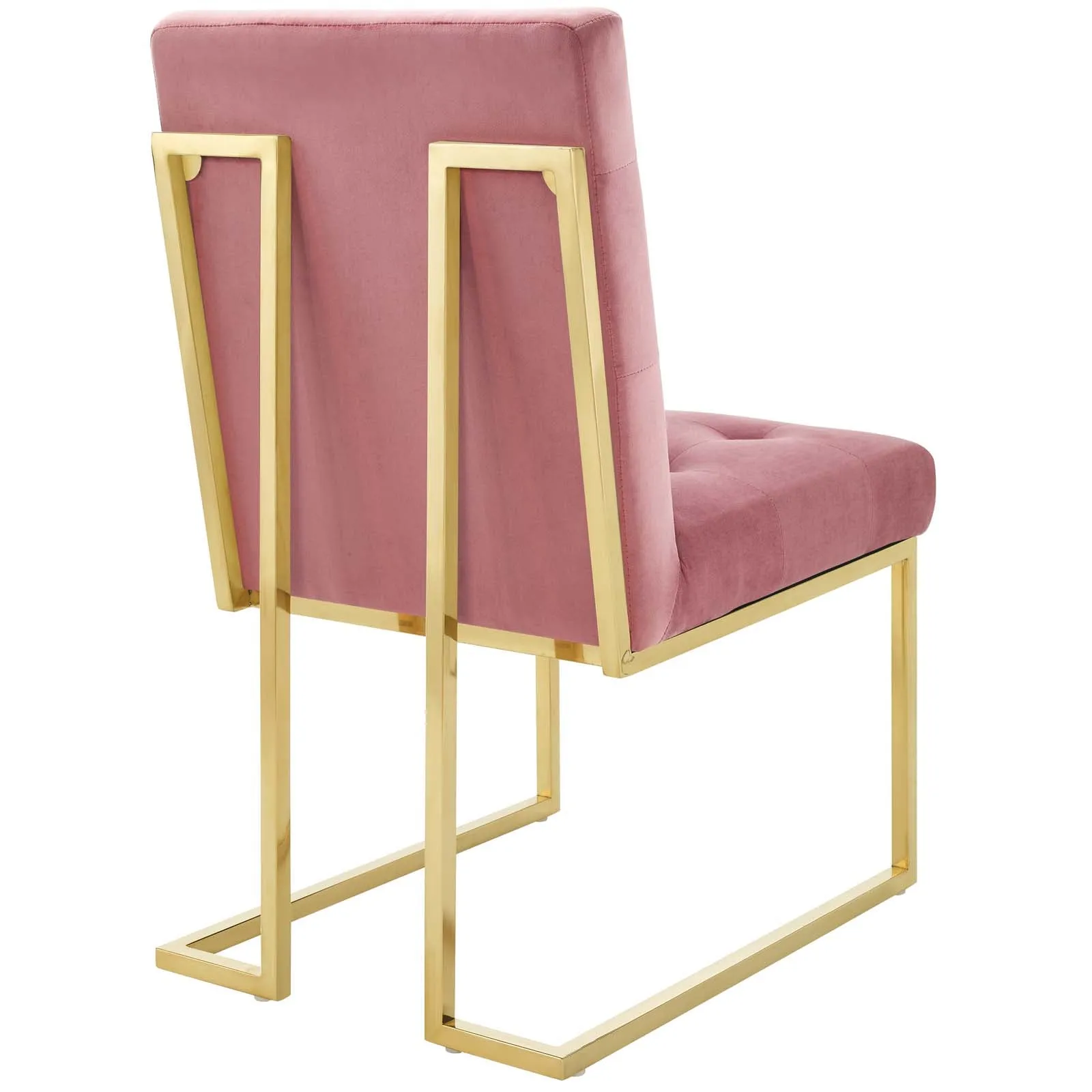 Privy Gold Stainless Steel Performance Velvet Dining Chair by Modway