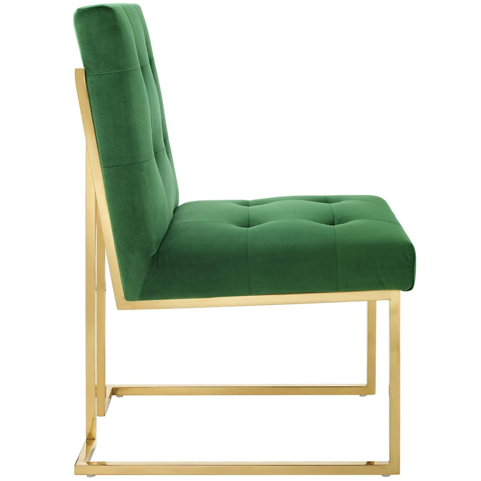 Privy Gold Stainless Steel Performance Velvet Dining Chair by Modway