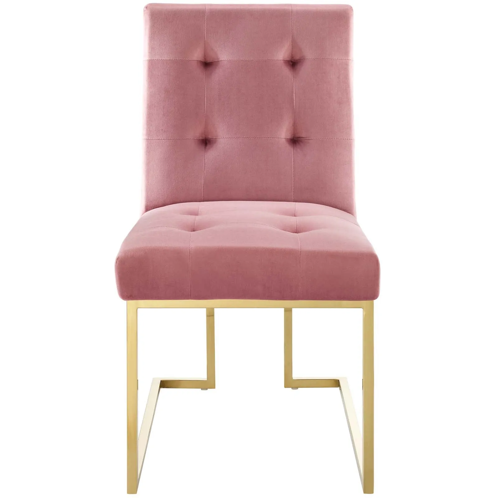 Privy Gold Stainless Steel Performance Velvet Dining Chair by Modway
