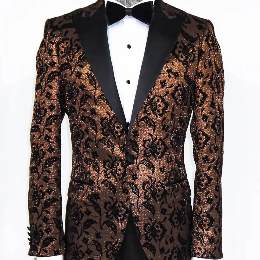 Rose Brown Sparkle Prom Blazer
