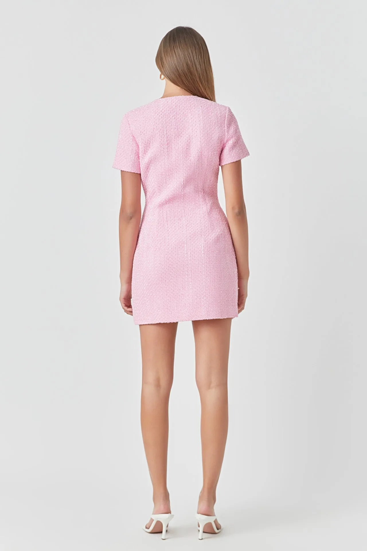 Short Sleeve Tweed Dress