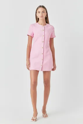 Short Sleeve Tweed Dress