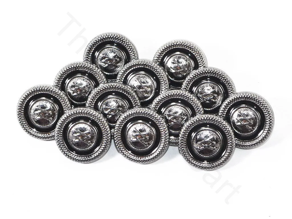Silver Black XX Coat Buttons