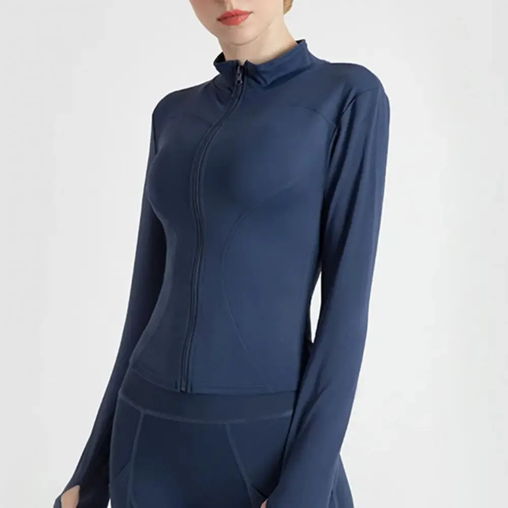 Sports Top Women's Long-Sleeved Tight Short Style Slimming Fitness Coat