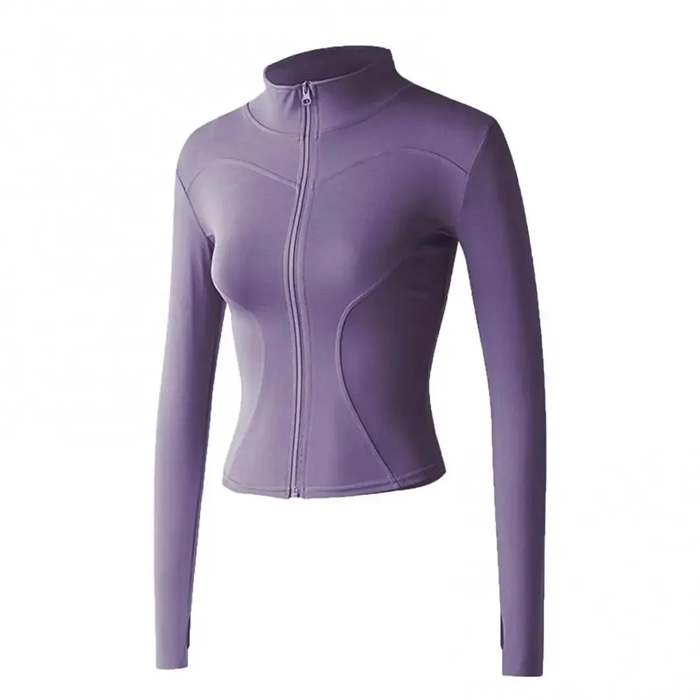 Sports Top Women's Long-Sleeved Tight Short Style Slimming Fitness Coat