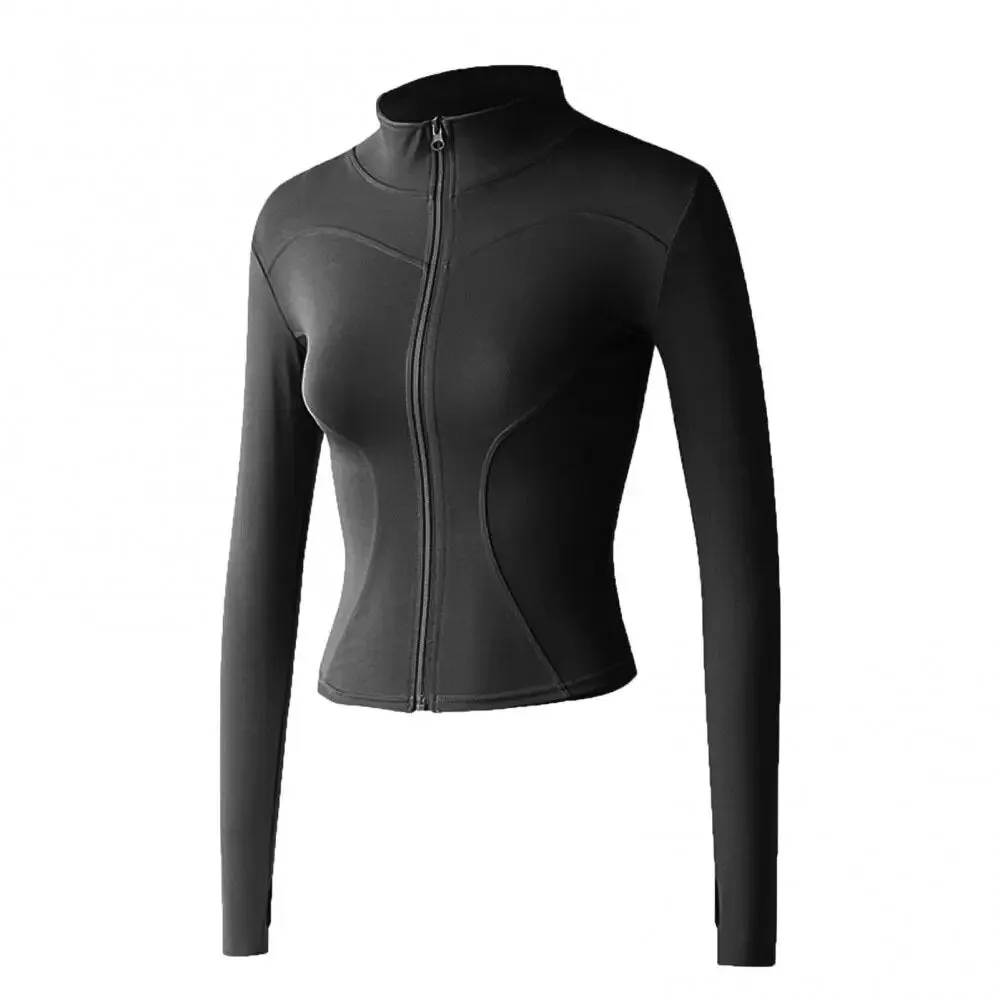 Sports Top Women's Long-Sleeved Tight Short Style Slimming Fitness Coat