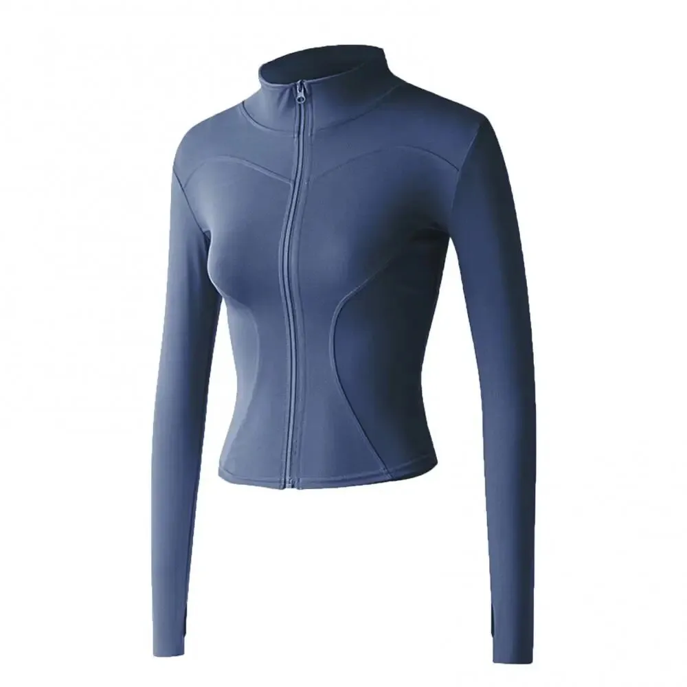 Sports Top Women's Long-Sleeved Tight Short Style Slimming Fitness Coat