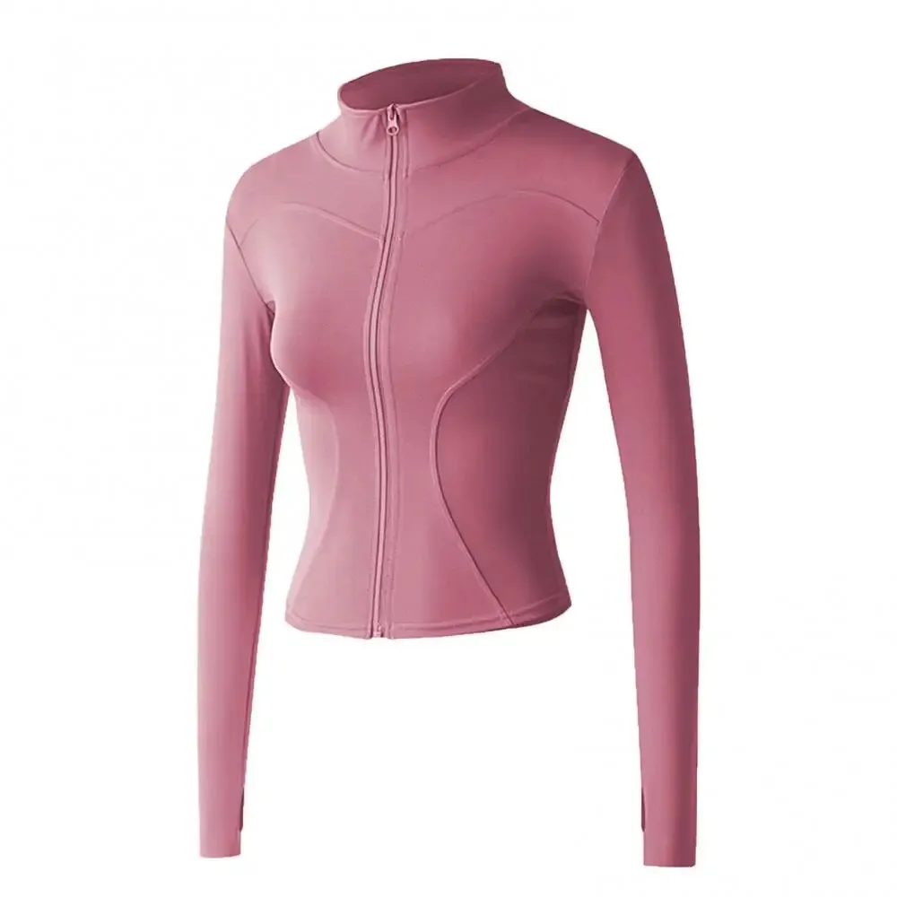 Sports Top Women's Long-Sleeved Tight Short Style Slimming Fitness Coat