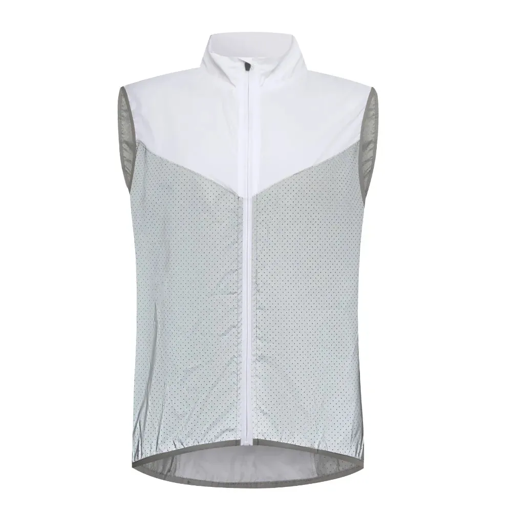 Ultralight Reflective Men Cycling Jacket Waterproof Riding Running Windbreaker Mix Of Fluorescent Coloured Silver Panels