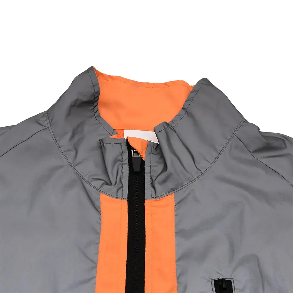 Ultralight Reflective Men Cycling Jacket Waterproof Riding Running Windbreaker Mix Of Fluorescent Coloured Silver Panels