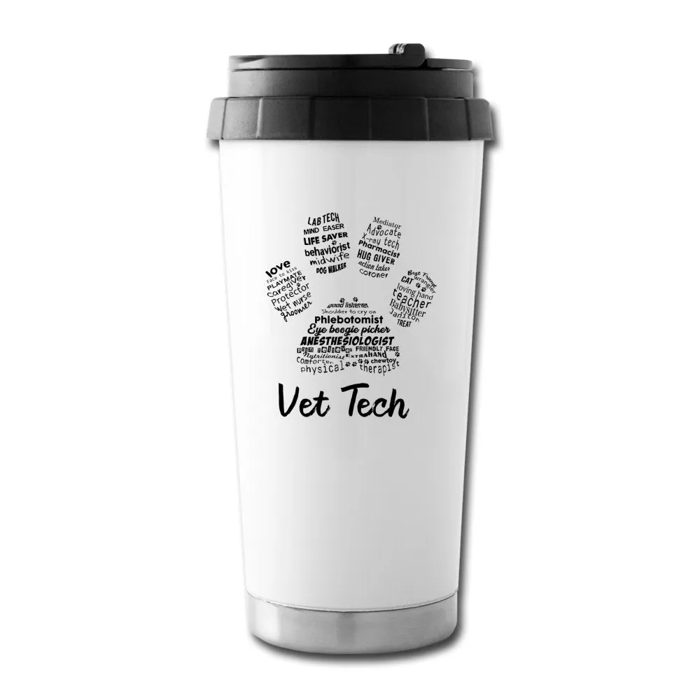 Vet Tech Paw Print 16 oz Travel Mug